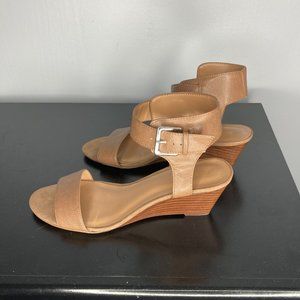 GREAT Nine West Brown Leather/Suede Heels Size 8.5